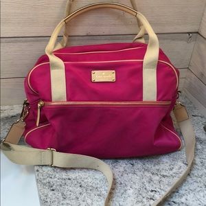 Large pink Kate Spade weekender shoulder bag